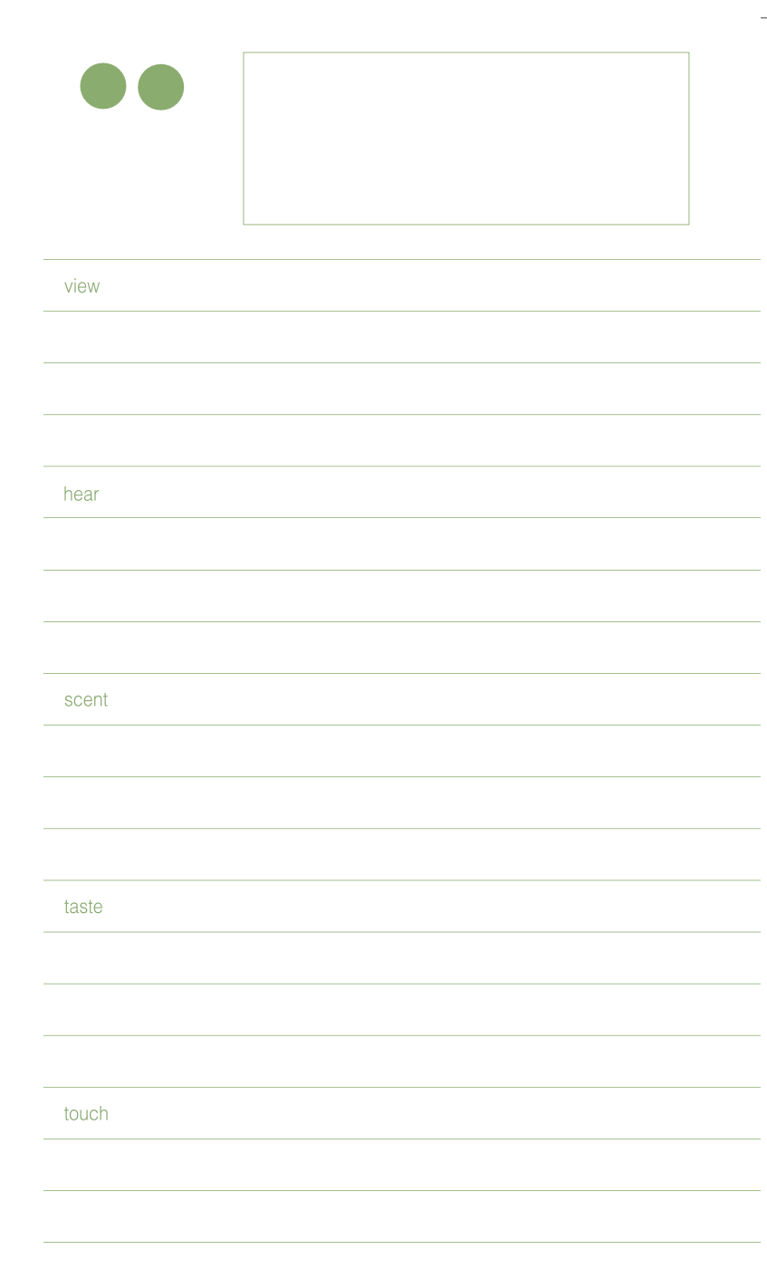 zesty note : five senses daily log